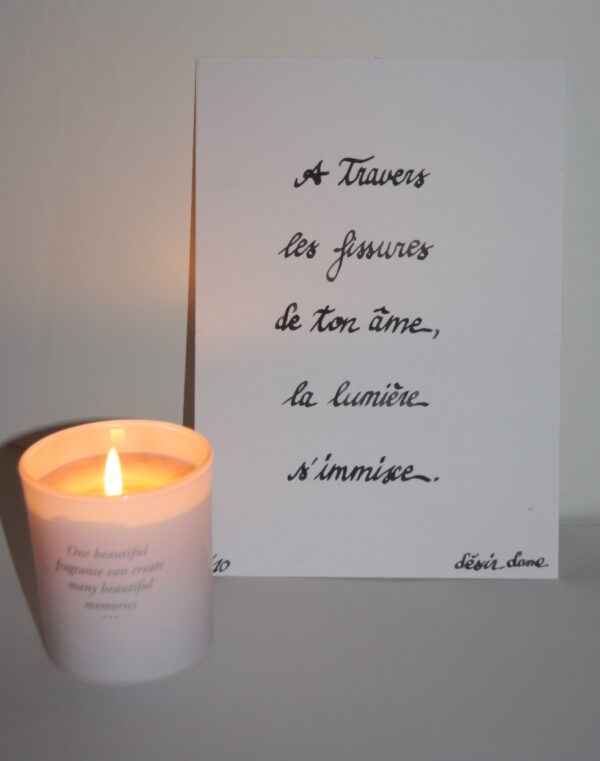 A travers les fissures de ton âme, la lumière s’immisce